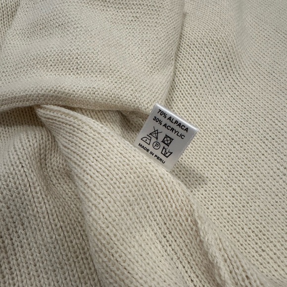 Simply Natural alpaca blend made in Peru long cream open cardigan spring - Picture 7 of 7
